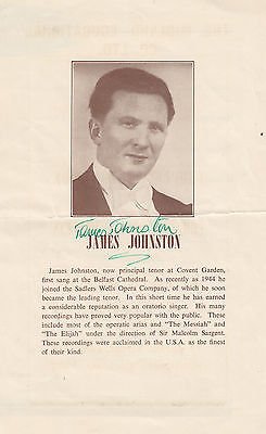 James Johnston (1903-08-11 – 1991-10-17). Operatic tenors