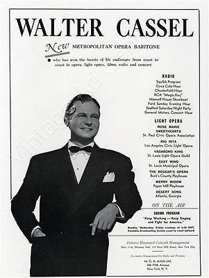 Walter Cassel (1910-05-15 – 2000-07-03). Operatic baritones
