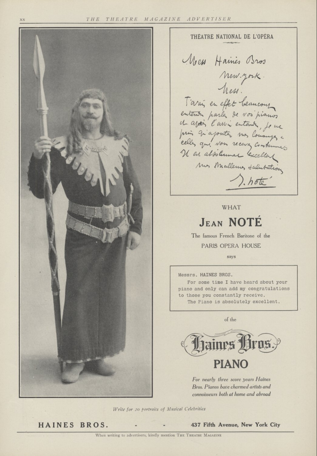Jean Noté (1858-05-06 – 1922-04-01). Operatic baritones