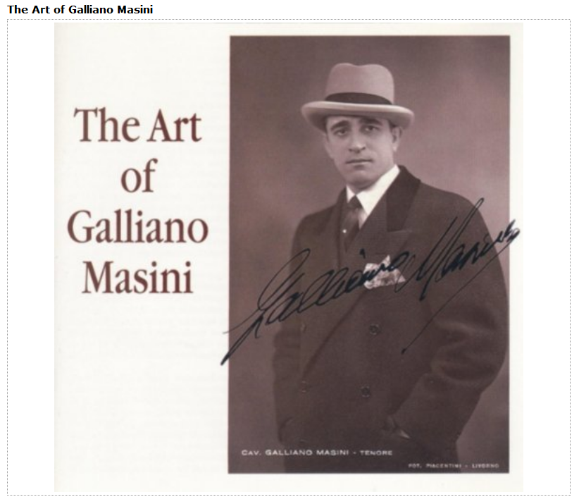 Galliano Masini (1896-02-07 – 1986-02-15). Operatic tenors