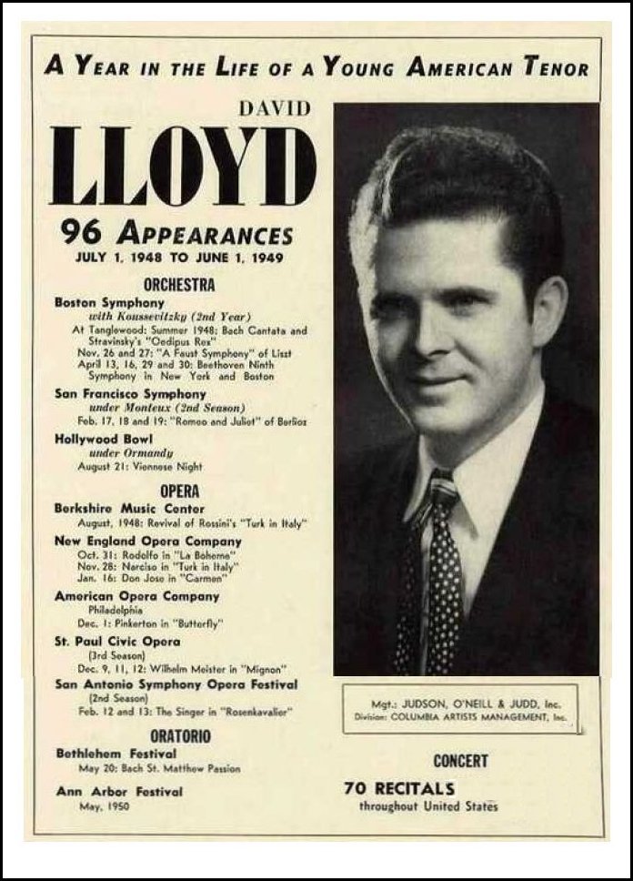 David Lloyd (1912-04-06 – 1969-03-27). Operatic tenors