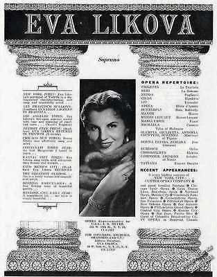 Eva Likova (1919-12-21 – 2004-03-15). Operatic sopranos