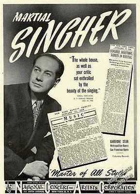 Martial Singher (1904-08-14 – 1990-03-09). Operatic baritones